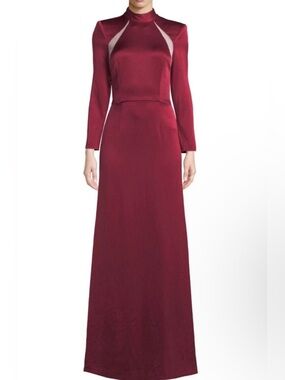 Alice + Olivia Bordeaux Long Sleeve Gown